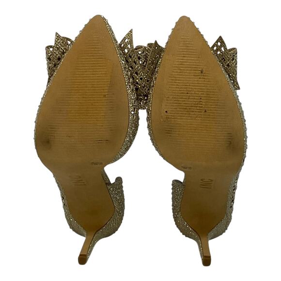 I.N.C. International Concepts Women's Kenjay d'Orsay Heel Pumps Gold Size 7 1/2 - Picture 6 of 6